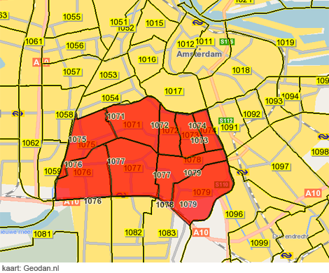 postcodes hoogst lonen naarden