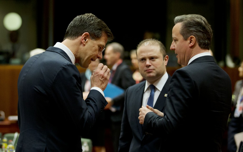 Rutte en Cameron. Foto: EPA