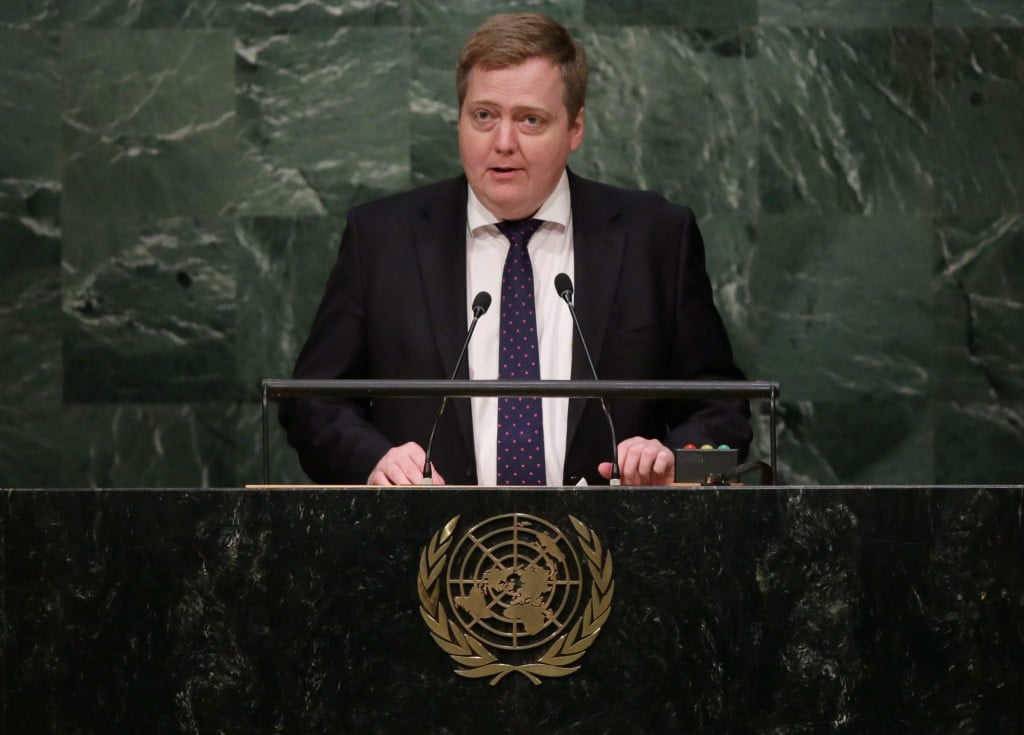 De IJslandse premier Sigmundur Gunnlaugsson staat onder druk om af te treden. Foto: EPA