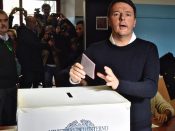 2016-12-04 00:00:00 epa05659307 Italian Premier Matteo Renzi (C) casts his ballot in a polling station during the referendum on the government's constitutional reform in Pontassieve, near Florence, Italy, 04 December 2016. The crucial referendum is considered by the government to end gridlock and make passing legislation cheaper by, among other things, turning the Senate into a leaner body made up of regional representatives with fewer lawmaking powers. It would also do away with the equal powers between the Upper and Lower Houses of parliament - an unusual system that has been blamed for decades of political gridlock. EPA/MAURIZIO DEGL' INNOCENTI