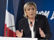 2017-01-04 12:19:21 epa05697303 Leader of France's far-right party Front National (FN) and candidate for the 2017 French Presidential election, Marine Le Pen, delivers a statement on her new year wishes to the press at her campaign headquarters in Paris, France, 04 January 2017. The 2017 presidential elections will be held on 23 April and 07 May 2017. EPA/IAN LANGSDON