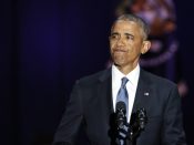 2017-01-10 20:03:15 epa05710201 US President Barack Obama delivers his farewell address to the American people at McCormick Place in Chicago, Illinois, USA, 10 January 2017. Obama's eight year term as president of the USA ends on 20 January when President-elect Donald Trump takes the oath of office. EPA/KAMIL KRZACZYNSKI