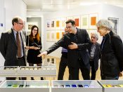 2016-01-27 15:16:29 AMSTERDAM - Interieur van de Art Space tijdens de officiele opening in het nieuwe gebouw van Akzo Nobel aan de Zuidas. ANP REMKO DE WAAL