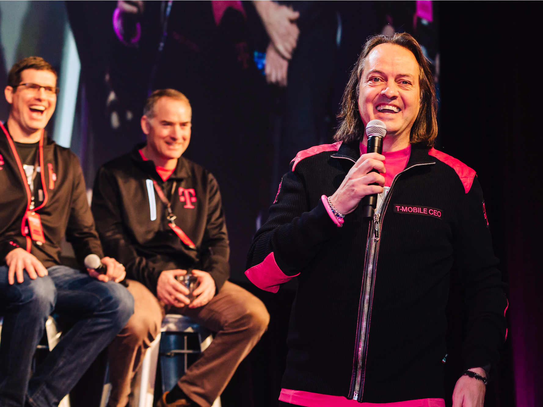 T-Mobile US CEO John Legere tijdens een evenement.