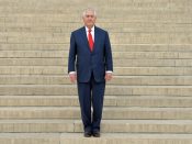 2017-03-30 16:41:31 epa05879269 US Secretary of State Rex Tillerson poses after a wreath laying ceremony at the Ataturk Mausoleum, founder of modern Turkey, in Ankara, Turkey, 30 March 2017. Tillerson is on an official visit to Ankara where he is expected to meet with Turkish President Recep Tayyip Erdogan and other senior Turkish government officials. EPA/TUMAY BERKIN