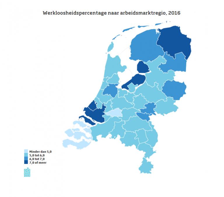 Dit zijn de regio's met de hoogste en laagste werkloosheid in Nederland