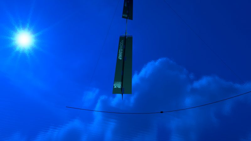The Ocean Cleanup computer rendering, anchor close-up