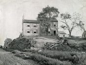 Een boerderij in New York op de hoek 84th street en Broadway in 1879.