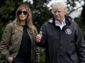 2017-08-29 11:49:11 epa06170124 US President Donald J. Trump (R) and First Lady Melania Trump (L) walk out of the South Portico to depart the South Lawn of the White House by Marine One, in Washington, DC, USA, 29 August 2017. President Trump travels to Texas to inspect storm damage. EPA/MICHAEL REYNOLDS