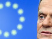 2017-10-20 08:41:15 epa06278244 European Council President Donald Tusk addresses a press briefing on the second day of the European Council Meeting in Brussels, Belgium, 20 October 2017. European leaders met in Brussels on 19 and 20 October 2017 to discuss most pressing issues, including migration, defence, foreign affairs and digitalisation and to review the latest developments in the negotiations following the United Kingdom's notification of its intention to leave the EU. EPA/STEPHANIE LECOCQ