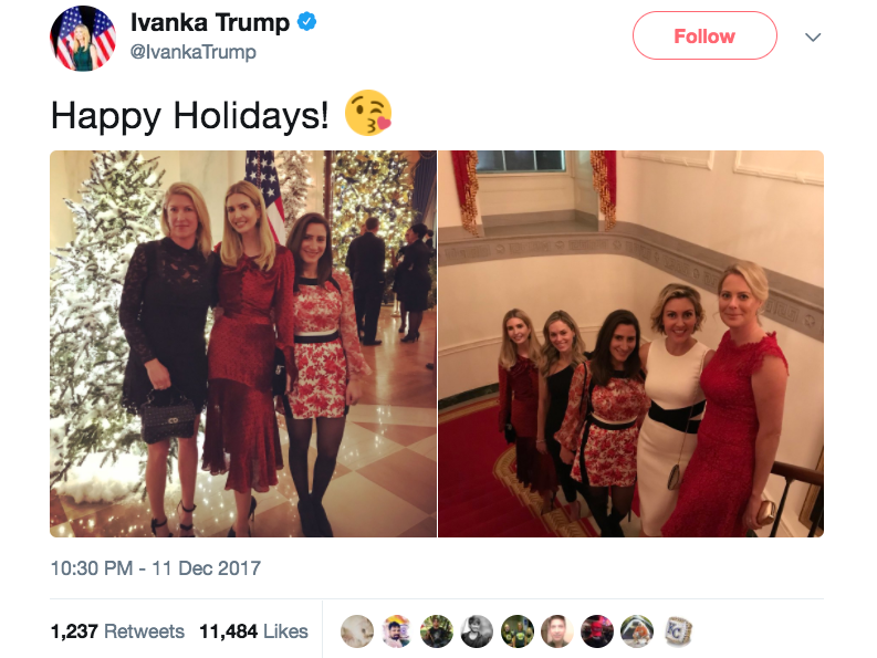 Ivanka Trump's 'happy holidays' post reveals a growing 