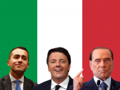 De drie hoofdrolspelers in de Italiaanse verkiezingen: Luigi di Maio, Matteo Renzi en - ja hoor - Silvio Berlusconi. Foto's: Reuters.