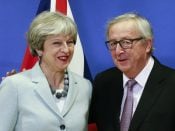 De Britse premier Theresa May en Jean-Claude Juncker, voorzitter van de Europese Commissie.