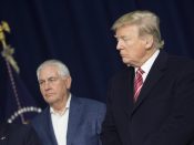 2018-01-06 13:00:02 epa06421370 US President Donald J. Trump (R) and US Secretary of State Rex Tillerson listen as Republican leadership takes turns speaking to the media at Camp David, Maryland, USA, 06 January 2018 after holding meetings with staff, members of his Cabinet and Republican members of Congress to discuss the Republican legislative agenda for 2018. EPA/Chris Kleponis / POOL