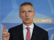 2018-03-27 10:45:12 epa06632294 NATO Secretary General Jens Stoltenberg give a press briefing to announce measures in reaction to the use of a nerve agent in Salisbury, at NATO headquarters in Brussels, Belgium, 27 March 2018. Jens Stoltenberg reports that seven members of staff at the NATO mission in Russia are to be expelled. also NATO will deny the pending accreditation request for three others.The response is following the coordinated action by many nations in the expulsion of Russian diplomats after the use of a chemical weapon in the attempted murder of Sergei Skripal, a former Russian intelligence official, and his daughter, Yulia, in Salisbury, England, on 04 March 2018. EPA/OLIVIER HOSLET