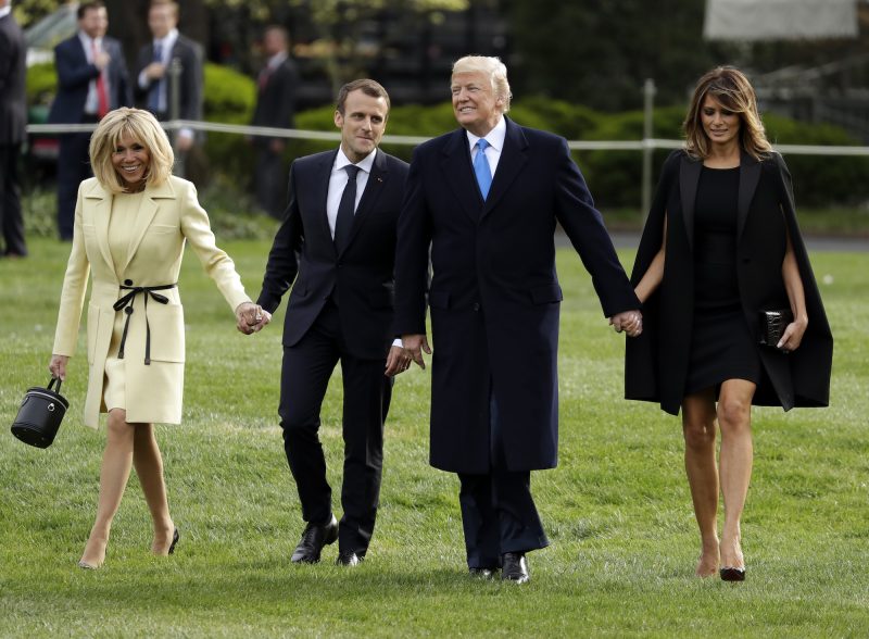emmanuel brigitte macron melania donald trump