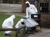 2018-03-23 14:57:29 epa06623861 Army officers remove the bench, where Sergei Skripal and his daughter were found, in Salisbury, Wiltshire, Britain, 23 March 2018. Former Russian spy Sergei Skripal, who lived in Salisbury and his daughter Yulia were found suffering from extreme exposure to a rare nerve agent in Salisbury on 04 March 2018. Skripal and his daughter Yulia remain in a 'very serious' condition. EPA/WILL OLIVER