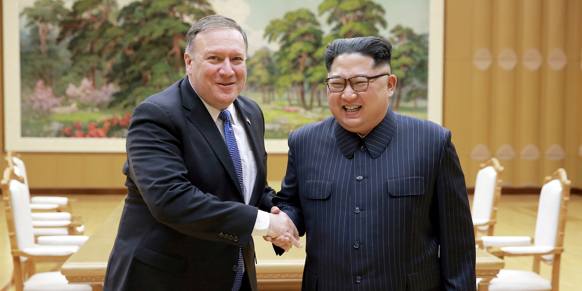 Kim Jong-un, Mike Pompeo, Donald Trump