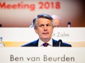 Ben van Beurden, CEO van Royal Dutch Shell, voor aanvang van de aandeelhoudersvergadering in het Afas Circustheater in Scheveningen.