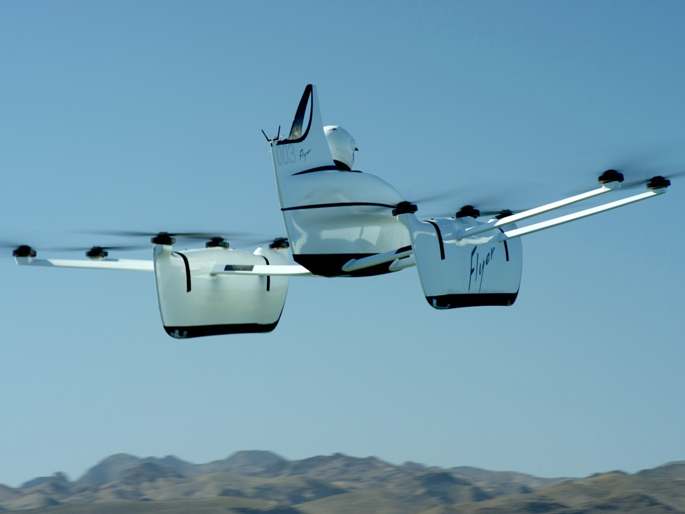 De Flyer van Kitty Hawk vliegt straks misschien met 300 kilometer per uur boven jouw stad. Foto: Kitty Hawk