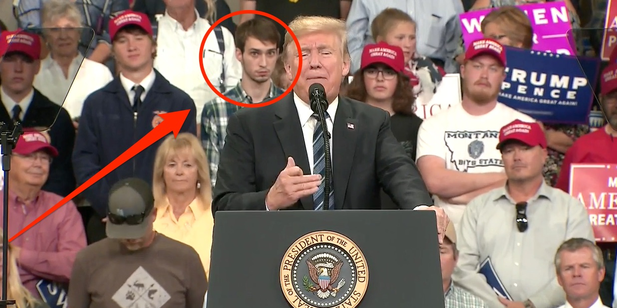 Trump, speech, jongen