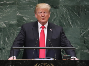 Donald Trump bij de Verenigde Naties. Foto: John Moore/Getty Images