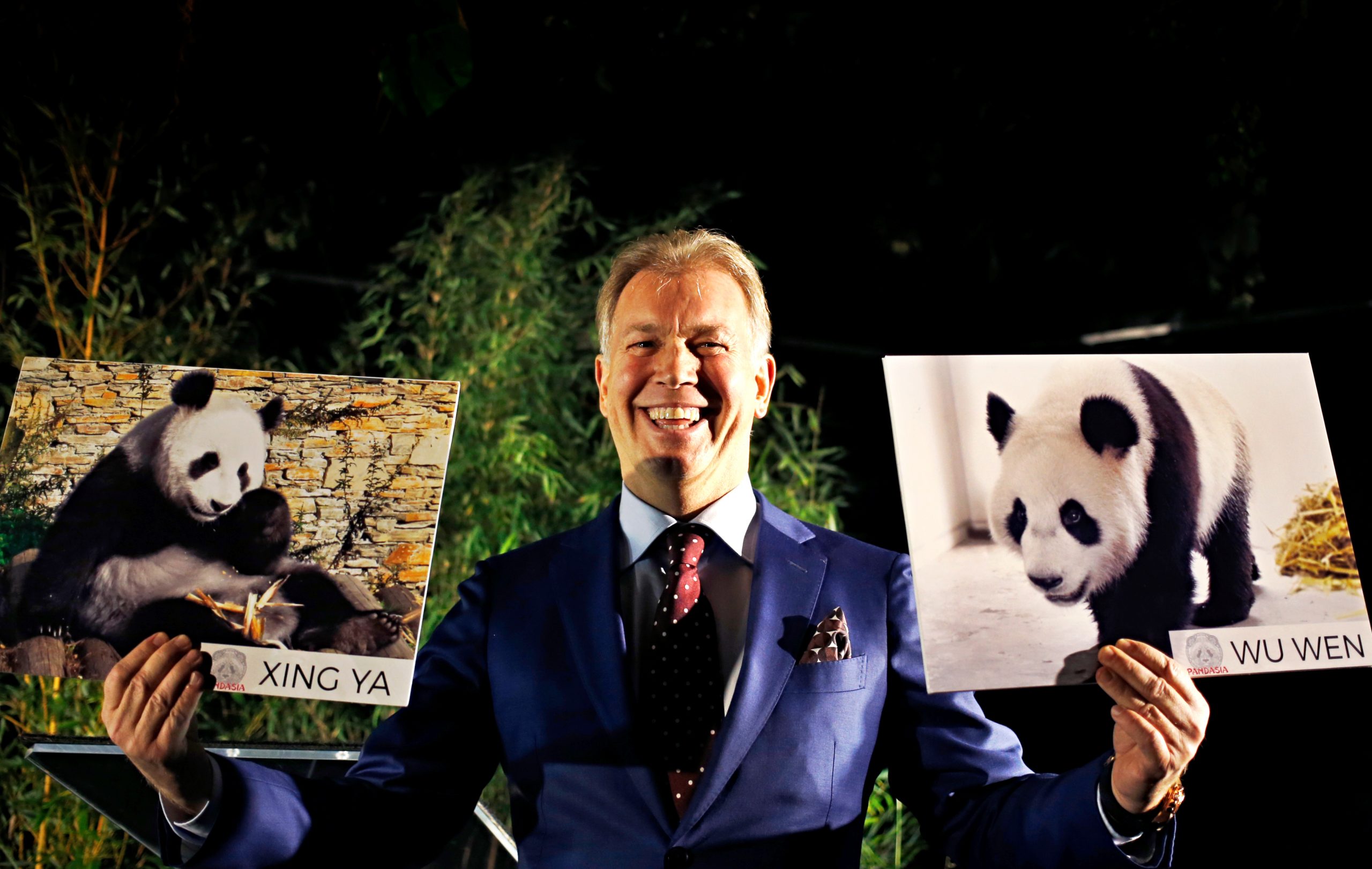 Marcel Boekhoorn in 2015 bij een persconferentie over de komst van de twee reuzenpanda's. Foto: ANP/Jerry Lampen