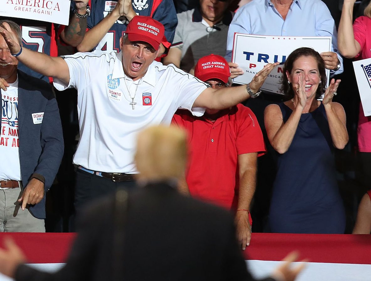 President Donald Trump op een verkiezingsrally in Florida. Foto: Joe Raedle/Getty Images