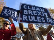 Pro-Brexitdemonstranten in Londen. Foto: EPA