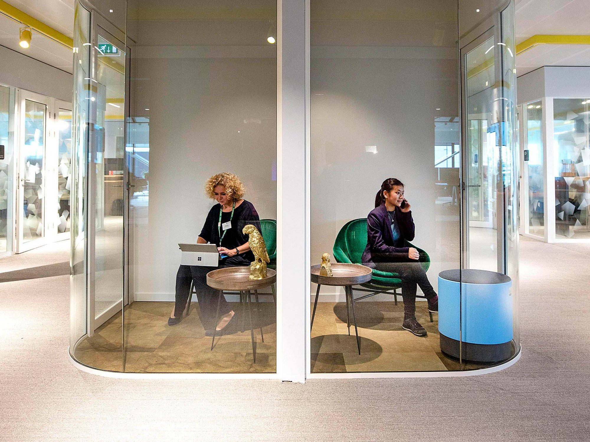 Het nieuwe kantoor van Microsoft nederland is gericht op flexwerken.