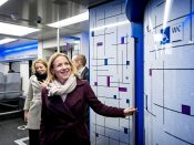 Staatssecretaris Stientje van Veldhoven (Infrastructuur) in de Sprinter Nieuwe Generatie