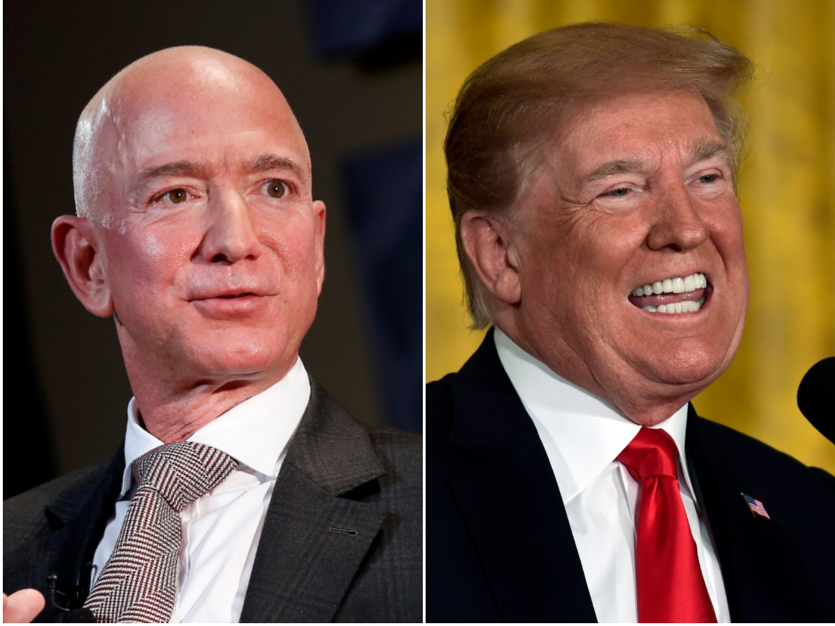 Jeff Bezos en Donald Trump
