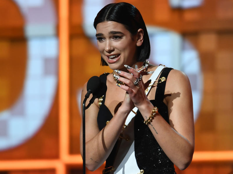 Best new artist winner Dua Lipa took a shot at the Grammys president