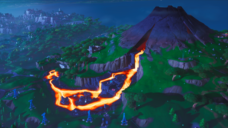 a volcano has erupted on the fortnite island adding new locations and scattering lava across the map - alle piraten lager fortnite