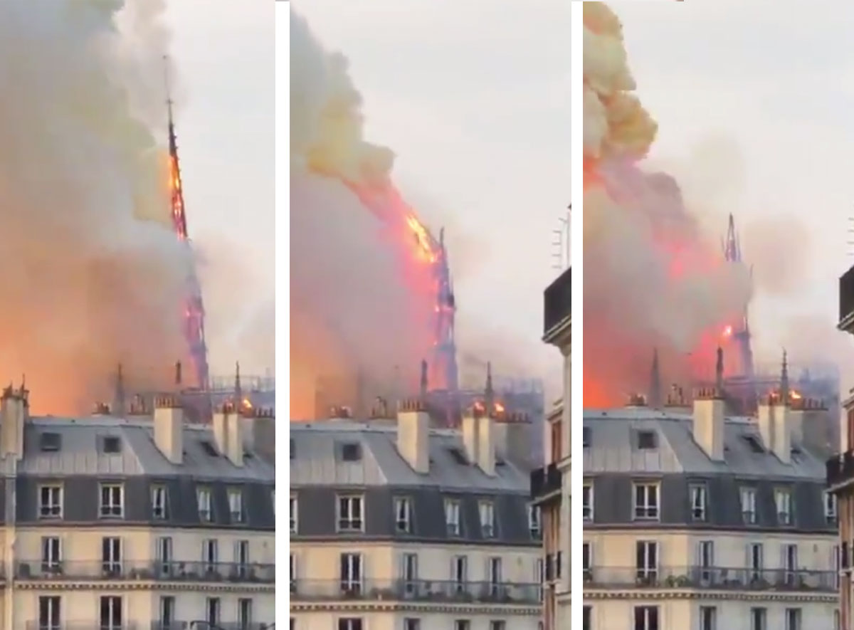 Brand in de Notre-Dame in Parijs