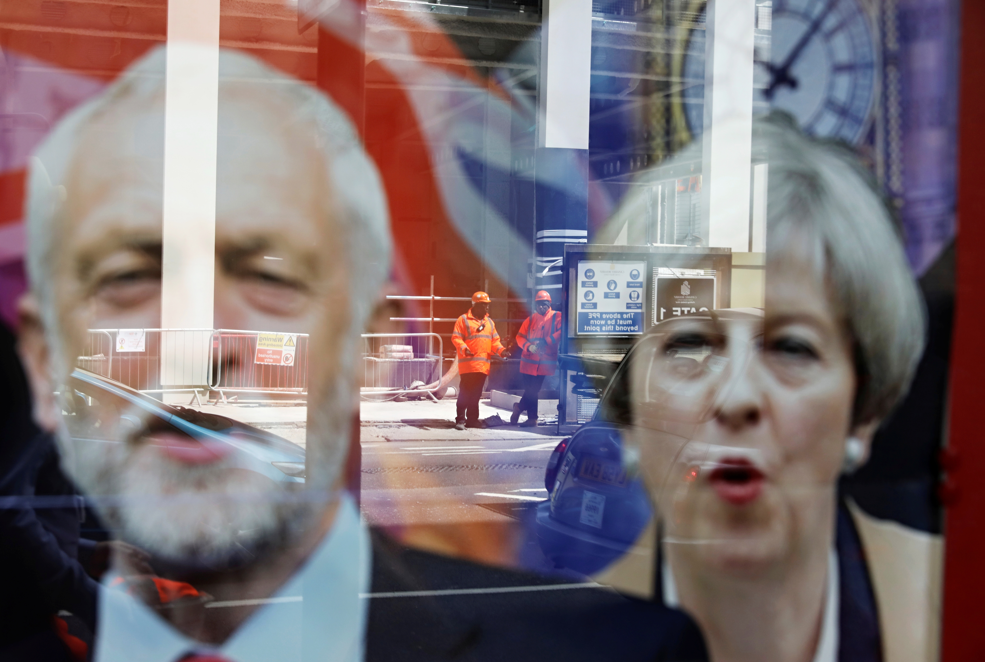 Labour-leider Jeremy Corbyn en de Britse premier Theresa May