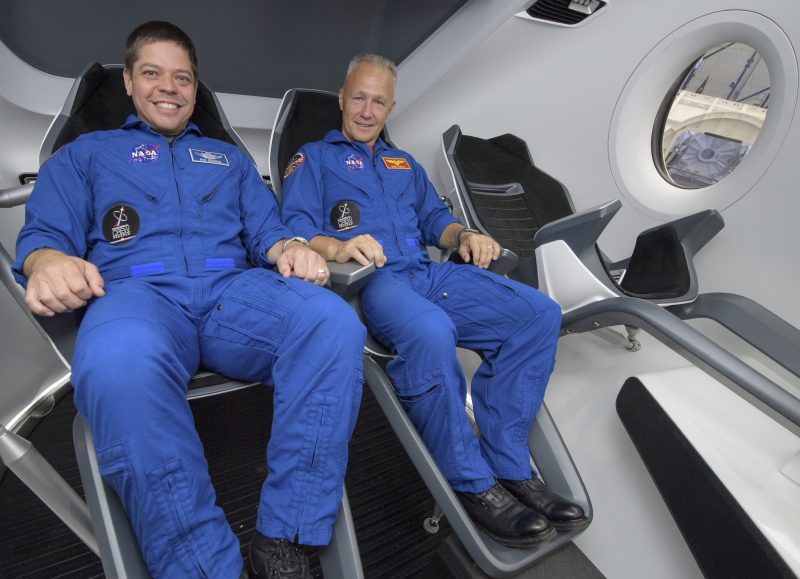 nasa astronauts bob behnken doug hurley spacex crew dragon spaceship space capsule august 2018 NHQ201808020011_orig