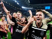 De spelers van Ajax na de winst op Juventus