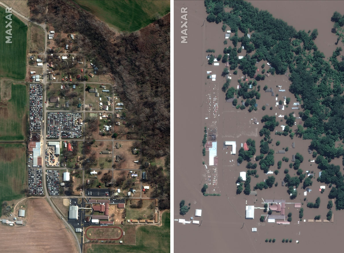 Before-and-after images show the destruction caused by flooding in ...