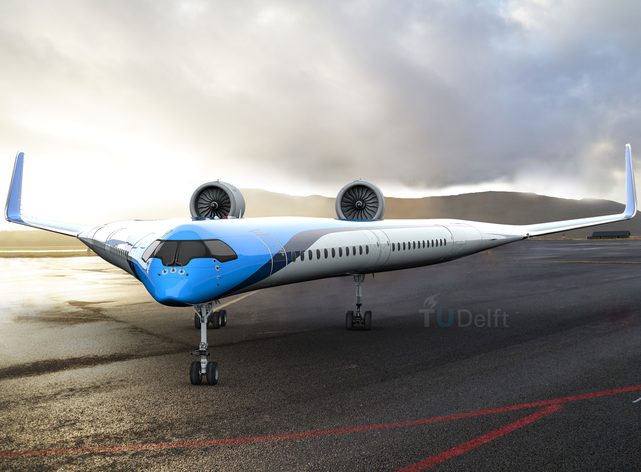 aanklager Umeki Vergemakkelijken KLM en TU Delft ontwerpen vliegtuig met een opvallende V-vorm