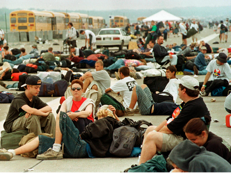 Foto: Blocked roads at Woodstock '99.sourceJoe Traver/ Getty. 