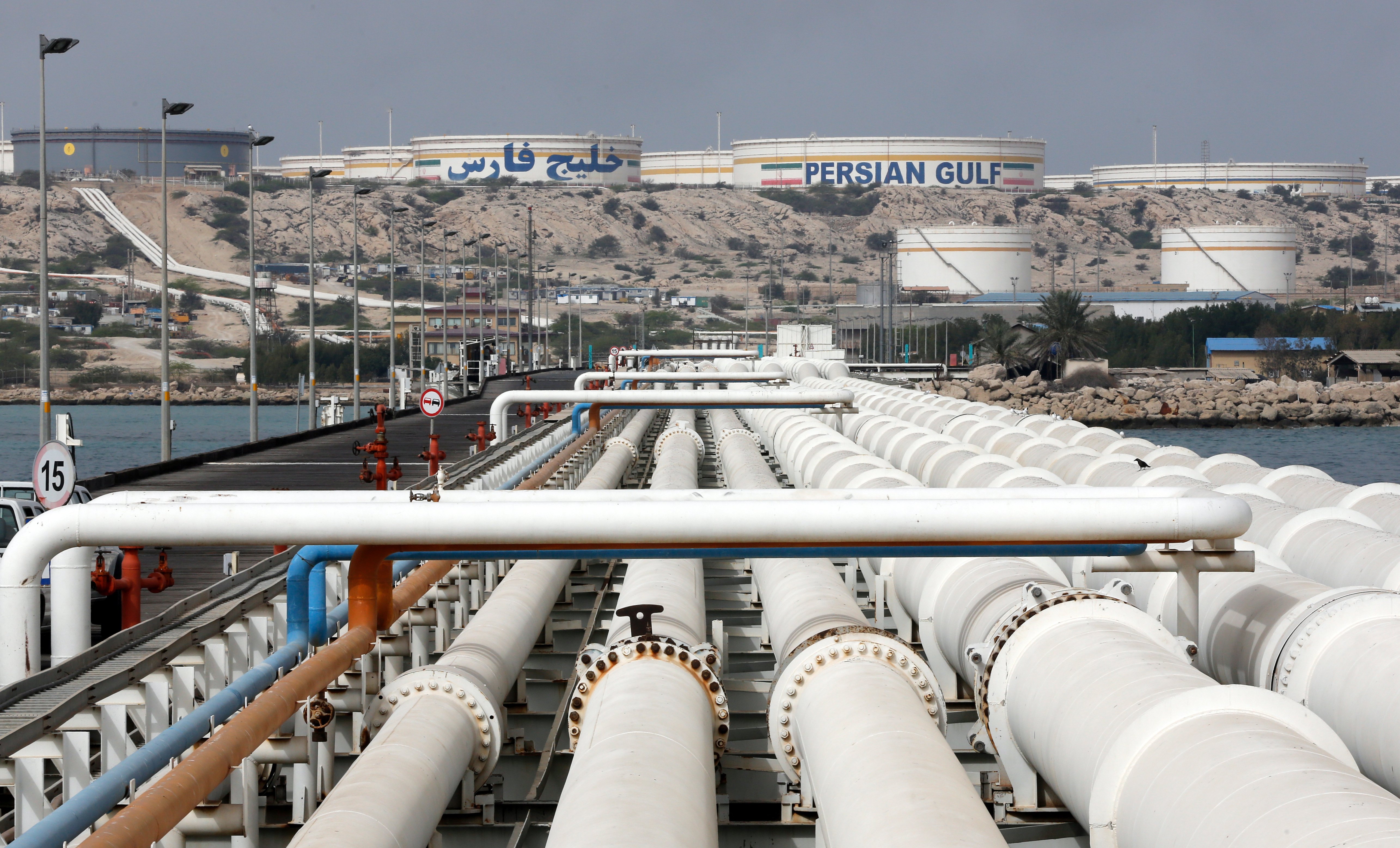 De Iraanse olieterminal Kharg waarvandaan het overgrote deel van de olie uit Iran wordt geëxporteerd.