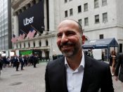 Uber's CEO Dara Khosrowshahi bij de beursgang van de taxi-app.