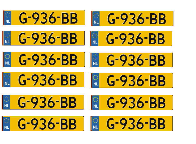 Na 4 jaar heeft Nederland sinds maandag nieuwe kentekens op personenauto's. De nieuwe kentekens hebben één letter, drie cijfers en dan nog twee letters.