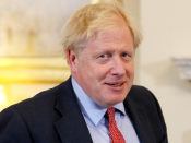 Britain's Prime Minister Boris Johnson meets with European Parliament President David Sassoli (not pictured), at Downing Street, in London, Britain October 8, 2019.
