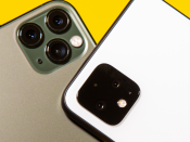 The iPhone 11 Pro, left, and the Pixel 4, right.