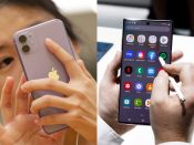 Links de iPhone 11 van Apple, rechts de Galaxy Note 10 Plus van Samsung.