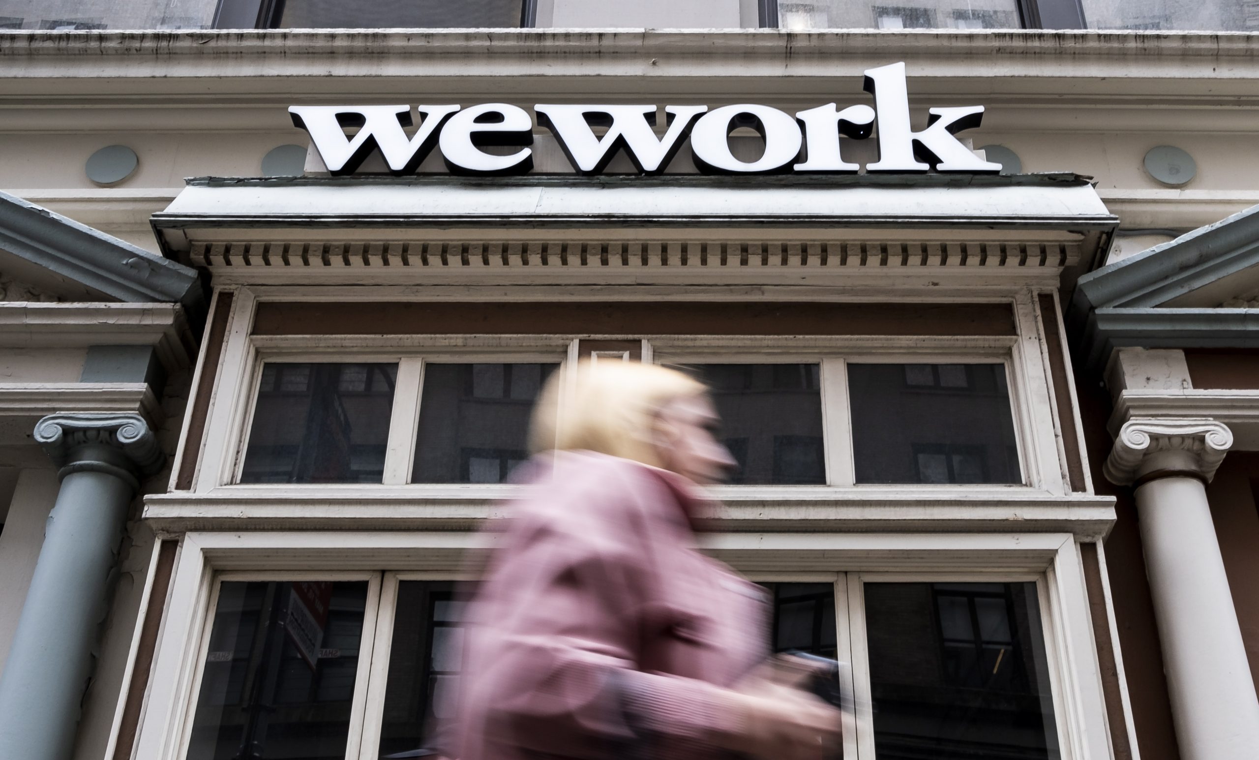 Kantoorruimte van het financieel geplaagde WeWork in New York.