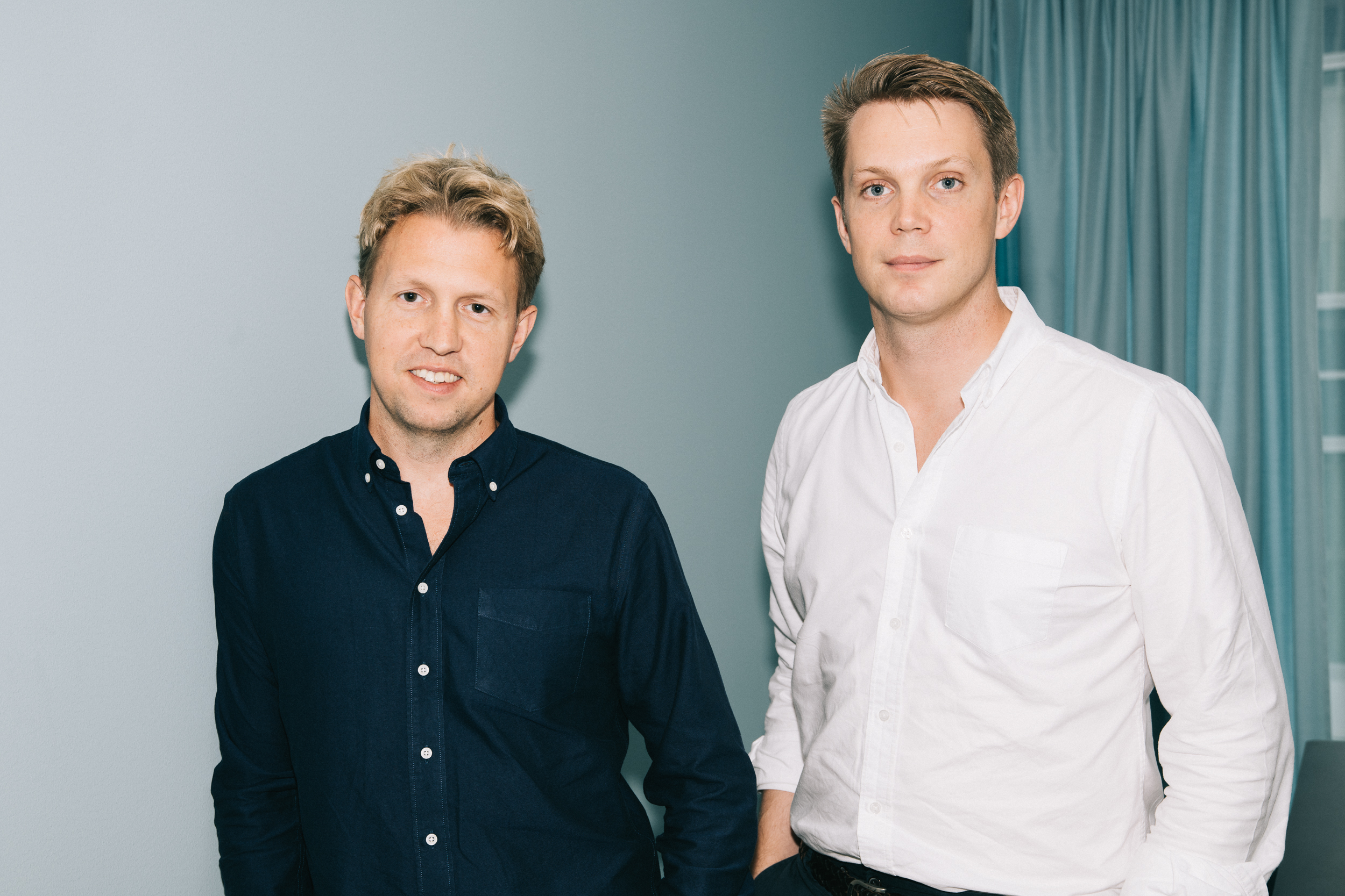 Daniel Kjellén (CEO) en Fredrik Hedberg (CTO) van Tink, een van de startups waar ABN Amro in heeft geïnvesteerd.