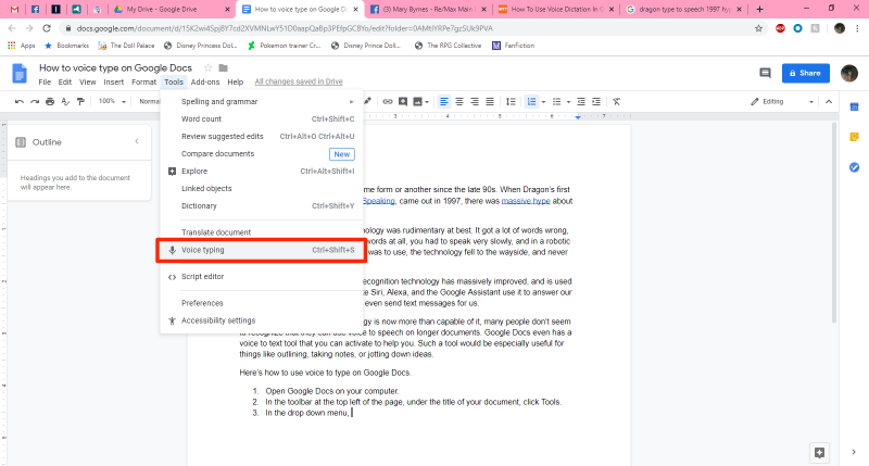 How to use Voice Typing in Google Docs, and write just by speaking